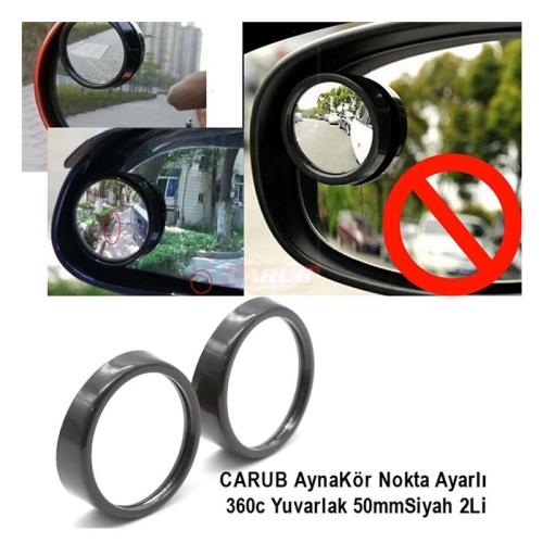 CARUB AynaKör Nokta Ayarlı 360c Yuv.50mmSiyah 2Li BR0221002