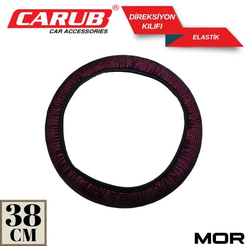 CARUB TAŞLI Direksiyon Kılıfı Elastik 38cm Diamond Mor