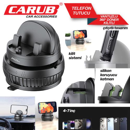 CARUB Telefon Tutucu Vantuzlu 360 Döner Kilitli 5901981