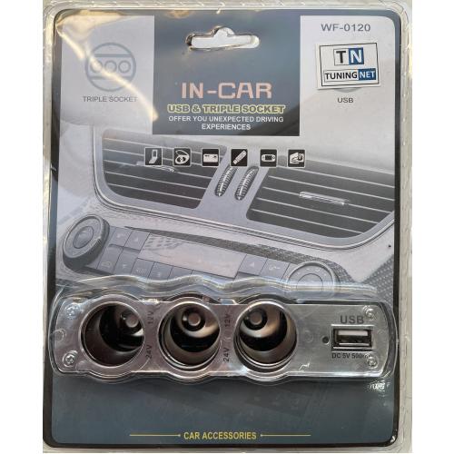 IN-CAR ÇAKMAKLIK ÇOKLAYICI + USB 