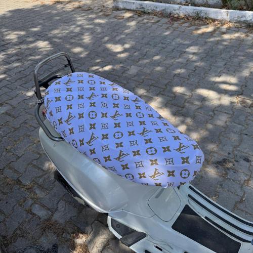 PENYE MOTORSİKLET KILIFI - BEYAZ KOMPLE LV DESENLİ