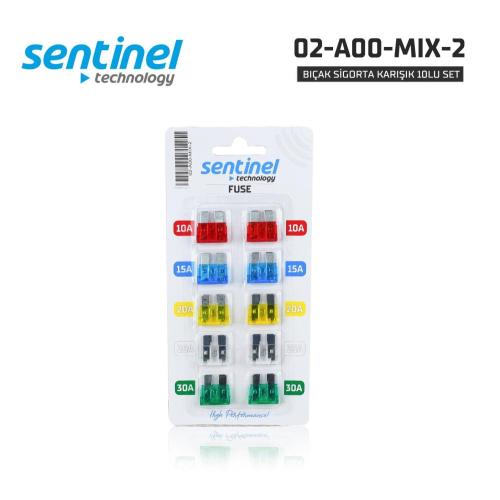 SENTİNEL BIÇAK SİGORTA KARIŞIK 10LU SET 02-A00-MIX-2