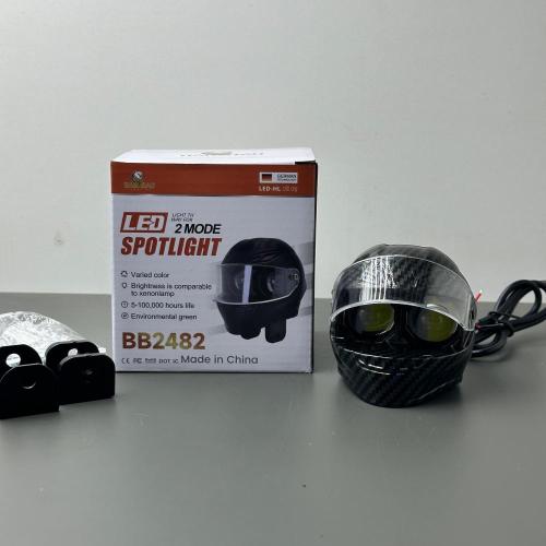 TN MOTOSİKLET LED LAMBA KASK GÖRSEL KARBON - 3 MODLU SARI-BEYAZ