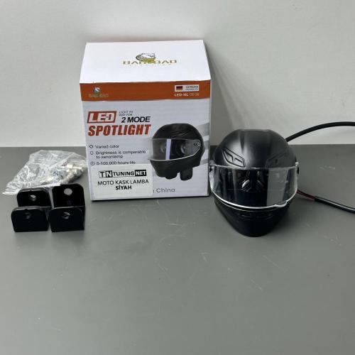 TN MOTOSİKLET LED LAMBA KASK GÖRSEL SİYAH - 3 MODLU SARI-BEYAZ