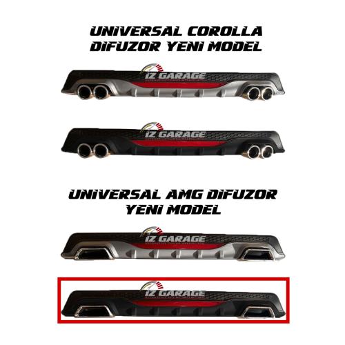 UNIVERSAL AMG KARE TİP YENİ DİFÜZÖR SİYAH
